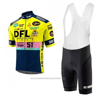 2017 Maillot Cyclisme Morvelo DFL Jaune Manches Courtes et Cuissard