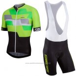 2017 Maillot Cyclisme Nalini Cervino Vert et Noir Manches Courtes et Cuissard