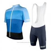 2017 Maillot Cyclisme POC Fondo Elements Bleu Clair Manches Courtes et Cuissard