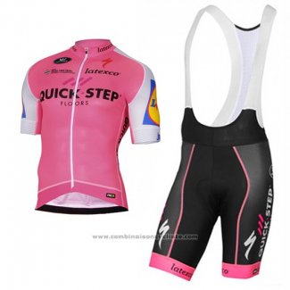 2017 Maillot Cyclisme Quick Step Rose Manches Courtes et Cuissard