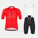 2018 Maillot Cyclisme La Fete de La Bicyclette Rouge Manches Courtes et Cuissard