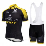 2018 Maillot Cyclisme Scott Jaune et Noir Manches Courtes et Cuissard