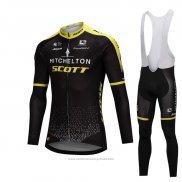 2018 Maillot Cyclisme Scott Noir Manches Longues et Cuissard