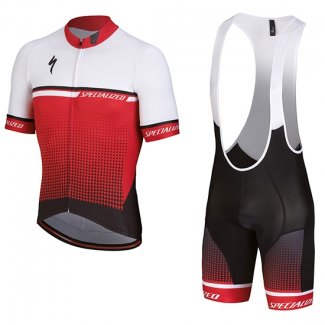 2018 Maillot Cyclisme Specialized Blanc Rouge Noir Manches Courtes et Cuissard(1)