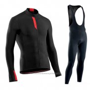 2019 Maillot Cyclisme Northwave Negro Rouge Manches Longues et Cuissard
