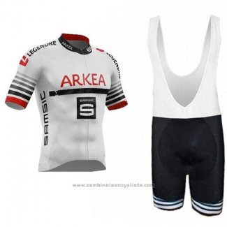 2019 Maillot Cyclisme Arkea Samsic Blanc Rouge Manches Courtes et Cuissard