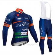 2019 Maillot Cyclisme Vini Fantini Bleu Manches Longues et Cuissard