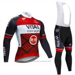 2019 Maillot Cyclisme Vital Concept Rouge Blanc Noir Manches Longues et Cuissard