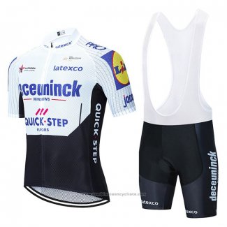 2020 Maillot Cyclisme Deceuninck Quick Step Blanc Noir Manches Courtes et Cuissard