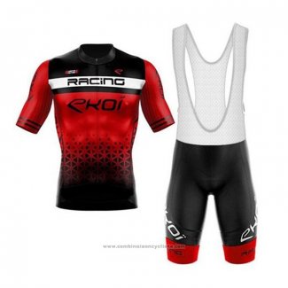 2020 Maillot Cyclisme EKOI Noir Rouge Manches Courtes et Cuissard