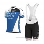 2020 Maillot Cyclisme Hagens Berman Axeon Bleu Blanc Manches Courtes et Cuissard