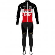 2020 Maillot Cyclisme Lotto Soudal Noir Blanc Rouge Manches Longues et Cuissard(1)