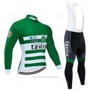 2020 Maillot Cyclisme Tavira Blanc Vert Manches Longues et Cuissard