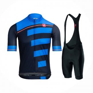 2021 Maillot Cyclisme Castelli Bleu Noir Manches Courtes et Cuissard