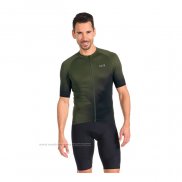 2022 Maillot Cyclisme Gore Vert Noir Manches Courtes et Cuissard