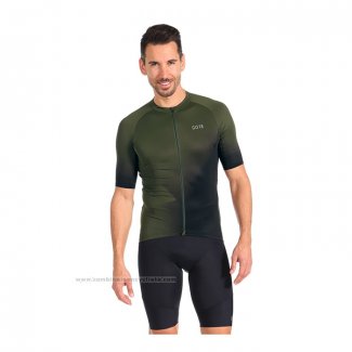 2022 Maillot Cyclisme Gore Vert Noir Manches Courtes et Cuissard