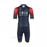 2022 Maillot Cyclisme Ineos Grenadiers Profond Bleu Rouge Manches Courtes et Cuissard