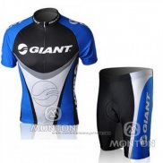 2010 Maillot Cyclisme Giant Noir et Azur Manches Courtes et Cuissard