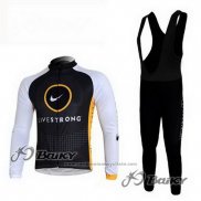 2010 Maillot Cyclisme Livestrong Noir Manches Longues et Cuissard