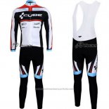 2012 Maillot Cyclisme Cube Noir et Blanc Manches Longues et Cuissard