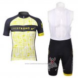 2012 Maillot Cyclisme Livestrong Noir et Jaune Manches Courtes et Cuissard