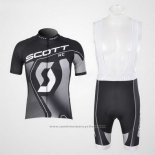 2012 Maillot Cyclisme Scott Noir et Gris Manches Courtes et Cuissard