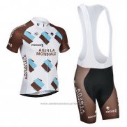 2014 Maillot Cyclisme Ag2rla Marron Manches Courtes et Cuissard