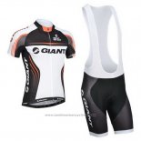 2014 Maillot Cyclisme Giant Blanc et Noir Manches Courtes et Cuissard