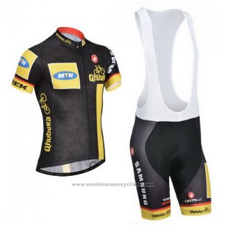 2014 Maillot Cyclisme MTN Noir et Jaune Manches Courtes et Cuissard