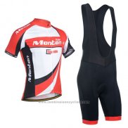 2014 Maillot Cyclisme Monton Blanc et Rouge Manches Courtes et Cuissard