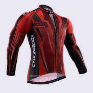 2015 Maillot Cyclisme Fox Cyclingbox Noir Rouge Manches Longues et Cuissard