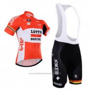 2015 Maillot Cyclisme Lotto Soudal Blanc Rouge Manches Courtes et Cuissard