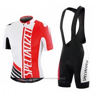 2015 Maillot Cyclisme Specialized Rouge et Blanc Manches Courtes et Cuissard