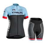 2015 Maillot Cyclisme Trek Bleu et Noir Manches Courtes et Cuissard