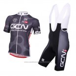 2016 Maillot Cyclisme Global Cycling Network Gris et Rouge Manches Courtes et Cuissard