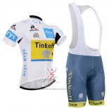 2016 Maillot Cyclisme Tinkoff Lider Jaune et Blanc Manches Courtes et Cuissard