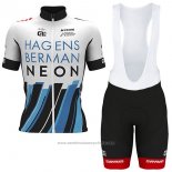 2017 Maillot Cyclisme Axeon Hagens Berman Blanc et Noir Manches Courtes et Cuissard