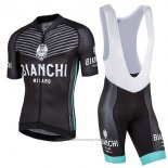 2017 Maillot Cyclisme Bianchi Milano Ceresole Noir Manches Courtes et Cuissard