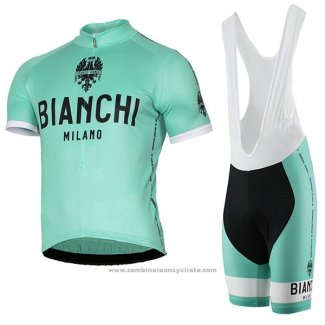 2017 Maillot Cyclisme Bianchi Milano Pride Vert Manches Courtes et Cuissard