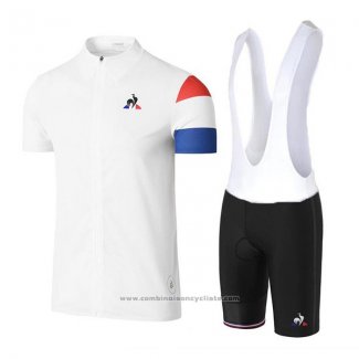 2017 Maillot Cyclisme Coq Sportif Tour de France Blanc Manches Courtes et Cuissard