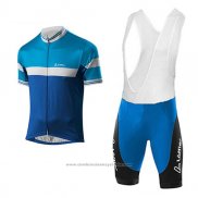 2017 Maillot Cyclisme Loffler Bleu et Bleu Clair Manches Courtes et Cuissard