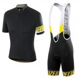 2018 Maillot Cyclisme Specialized Noir Jaune Blanc Manches Courtes et Cuissard