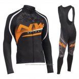 2019 Maillot Cyclisme Northwave Orange Noir Manches Longues et Cuissard