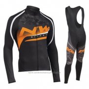 2019 Maillot Cyclisme Northwave Orange Noir Manches Longues et Cuissard