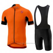 2019 Maillot Cyclisme Castelli Aero Race Orange Manches Courtes et Cuissard