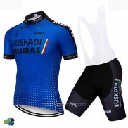 2019 Maillot Cyclisme Euskadi Murias Bleu Manches Courtes et Cuissard