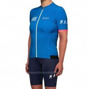 2019 Maillot Cyclisme Femme Maap Bleu Manches Courtes et Cuissard