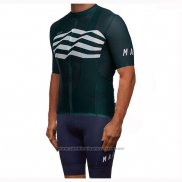 2019 Maillot Cyclisme Maap Flag Vert Blanc Noir Manches Courtes et Cuissard