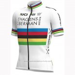 2019 Maillot Cyclisme UCI Monde Champion Androni Giocattoli Blanc Manches Courtes et Cuissard