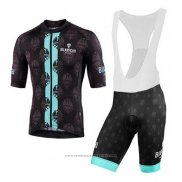 2020 Maillot Cyclisme Bianchi Noir Bleu Manches Courtes et Cuissard